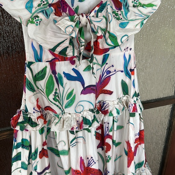 LA DoubleJ Red and Green Maxi Sundress with Flutter Sleeves - Picture 9 of 14